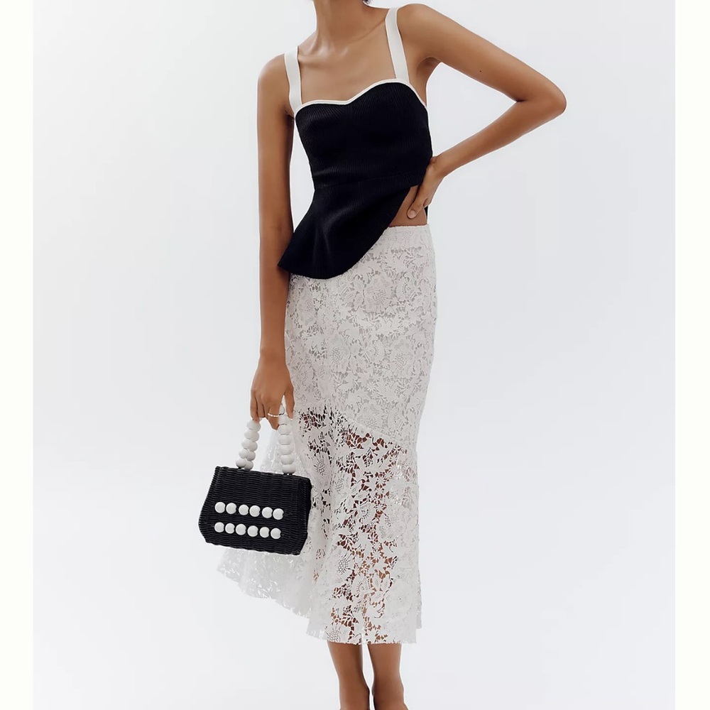Avec Les Filles  White Lace Skirt